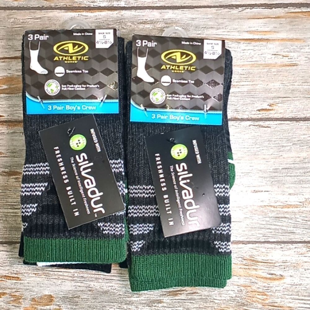 2 Packs Boys Crew Socks Size S